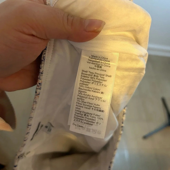 J CREW BLUE IVORY TWEED SKIRT - Picture 5 of 6